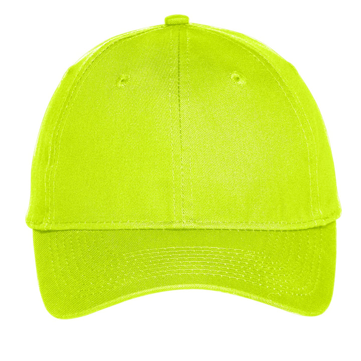 Port Authority Six-Panel Unstructured Twill Cap. C914 — Neon Yellow — front