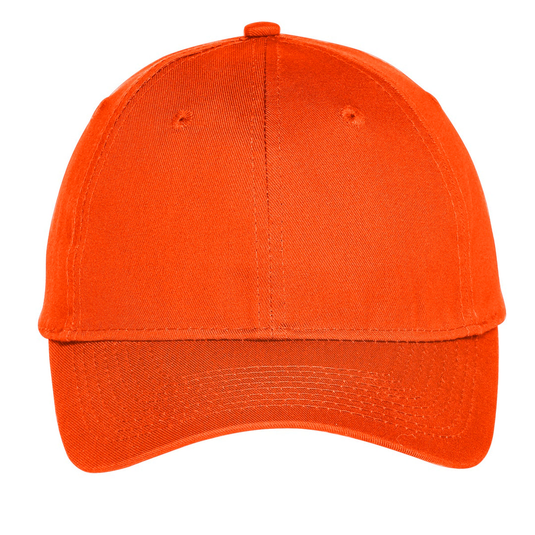 Port Authority Six-Panel Unstructured Twill Cap. C914 — Orange — front