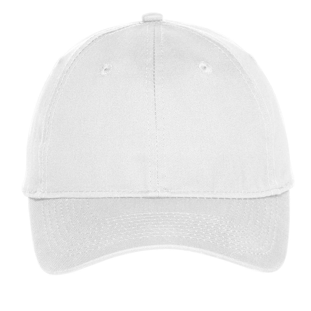 Port Authority Six-Panel Unstructured Twill Cap. C914 — White — front
