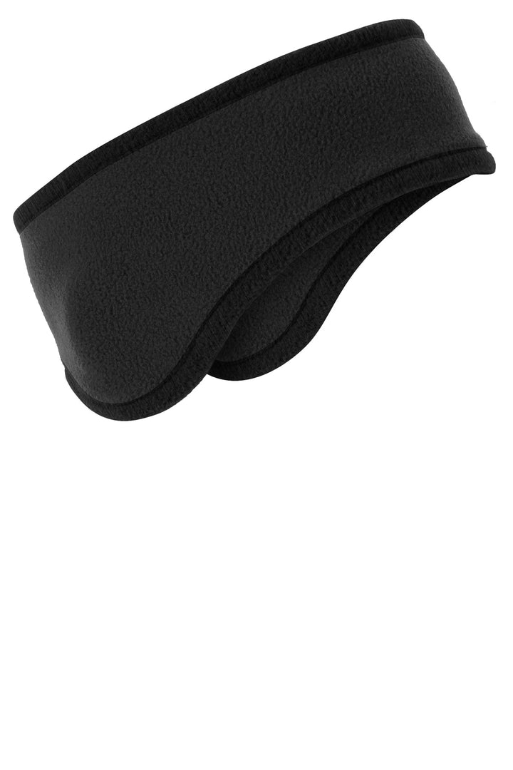 Port Authority Two-Color Fleece Headband. C916 — Black/ Black — front