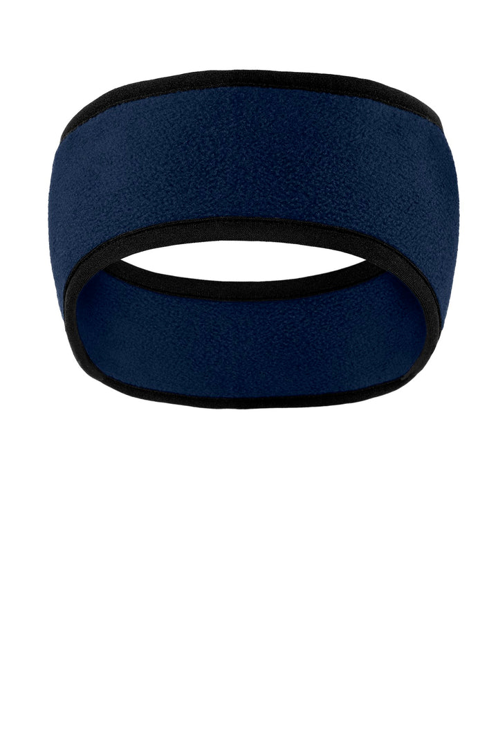 Port Authority Two-Color Fleece Headband. C916 — Navy — front