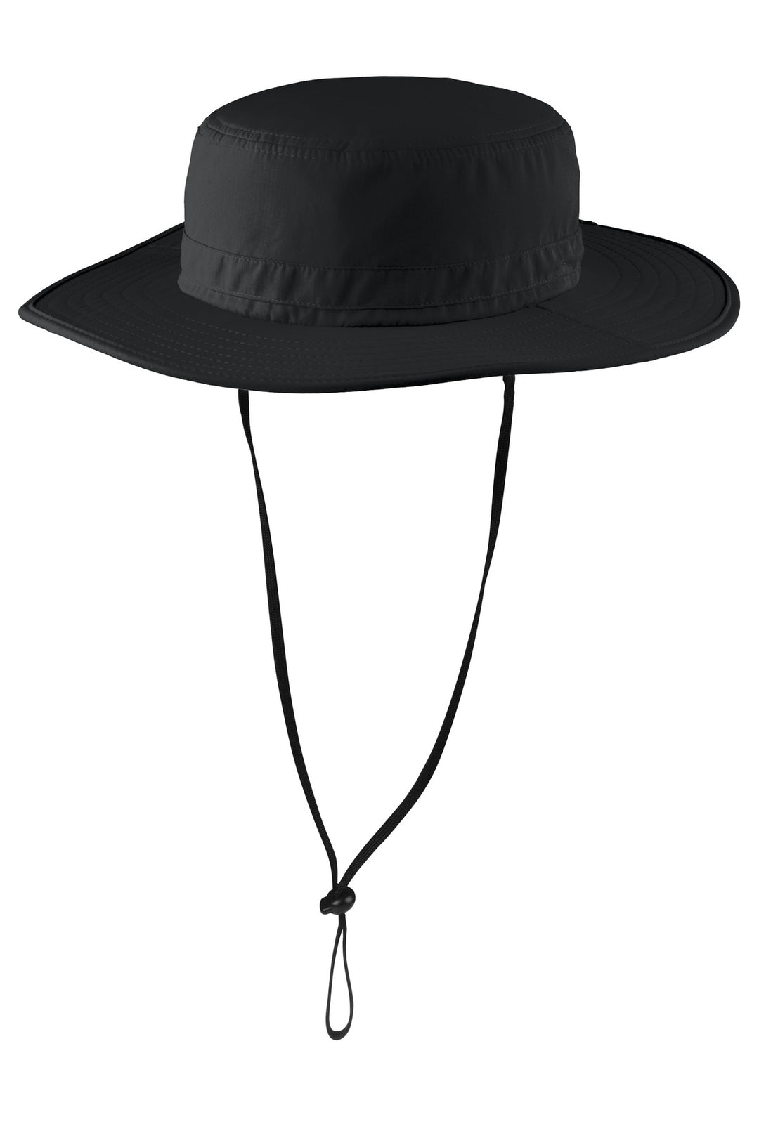 Port Authority Outdoor Wide-Brim Hat. C920 — Black — front