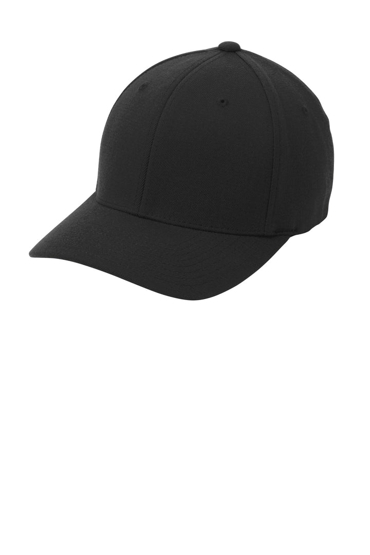Port Authority Flexfit Wool Blend Cap. C928 — Black — front