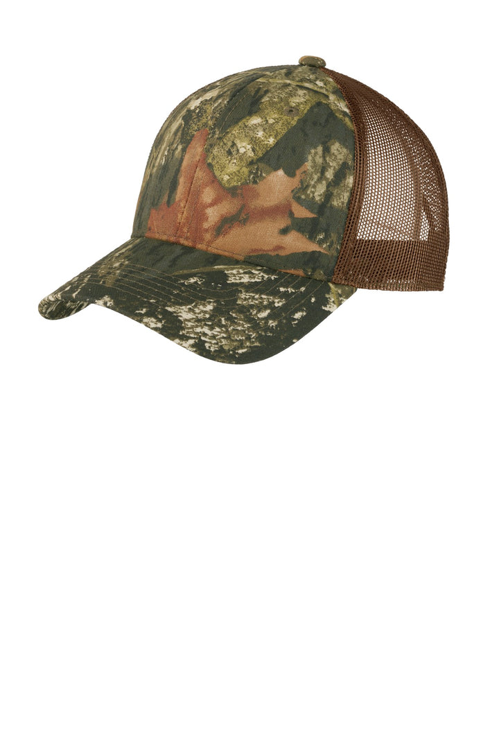 Port Authority Structured Camouflage Mesh Back Cap. C930 — Mossy Oak New Break-Up/ Brown — front