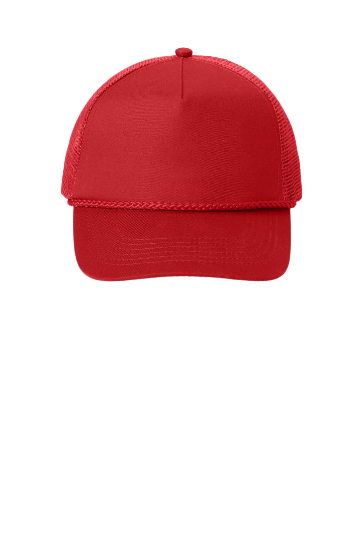 Port Authority 5-Panel Snapback Cap. C932 — Red — front