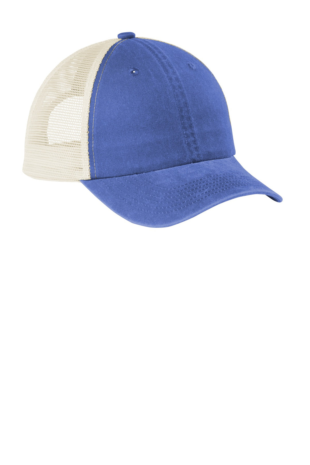 Port Authority  Beach Wash  Mesh Back Cap. C943 — Blue Moon/ Stone — front