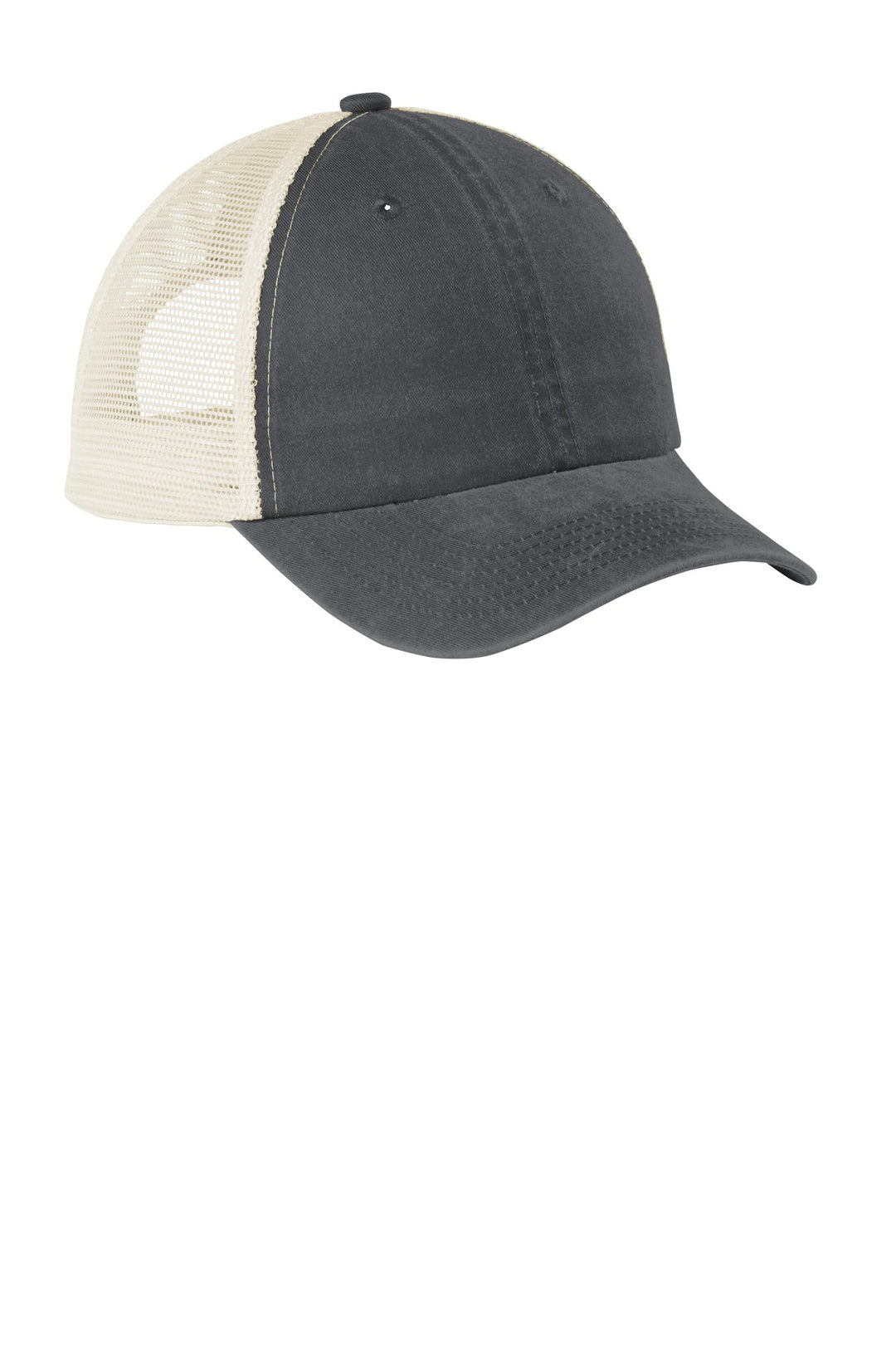 Port Authority  Beach Wash  Mesh Back Cap. C943 — Coal/ Stone — front