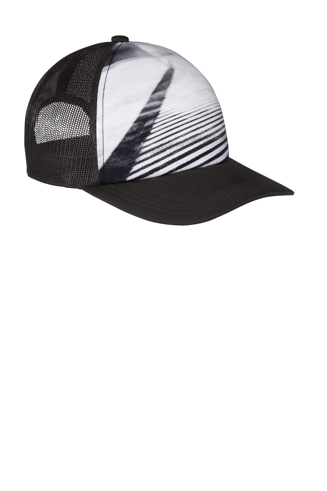 Port Authority  Photo Real Snapback Trucker Cap C950 — City Street — front