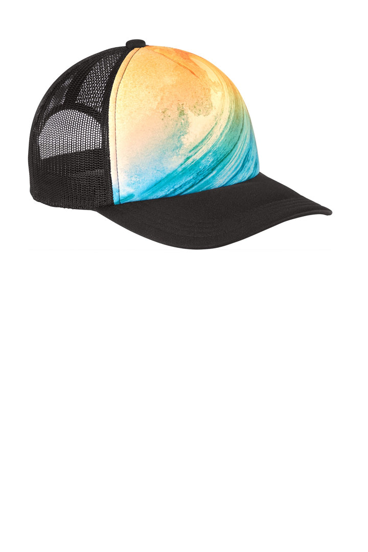Port Authority  Photo Real Snapback Trucker Cap C950 — Wave — front