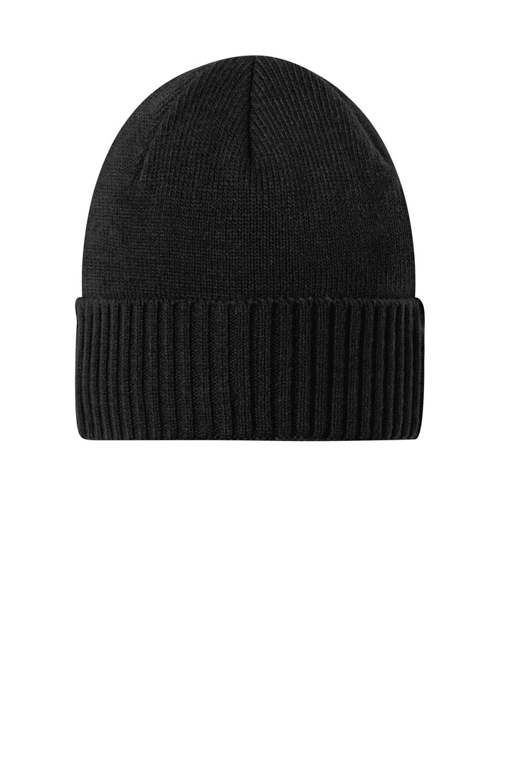 Port Authority Rib Knit Cuff Beanie C951 — Deep Black — front