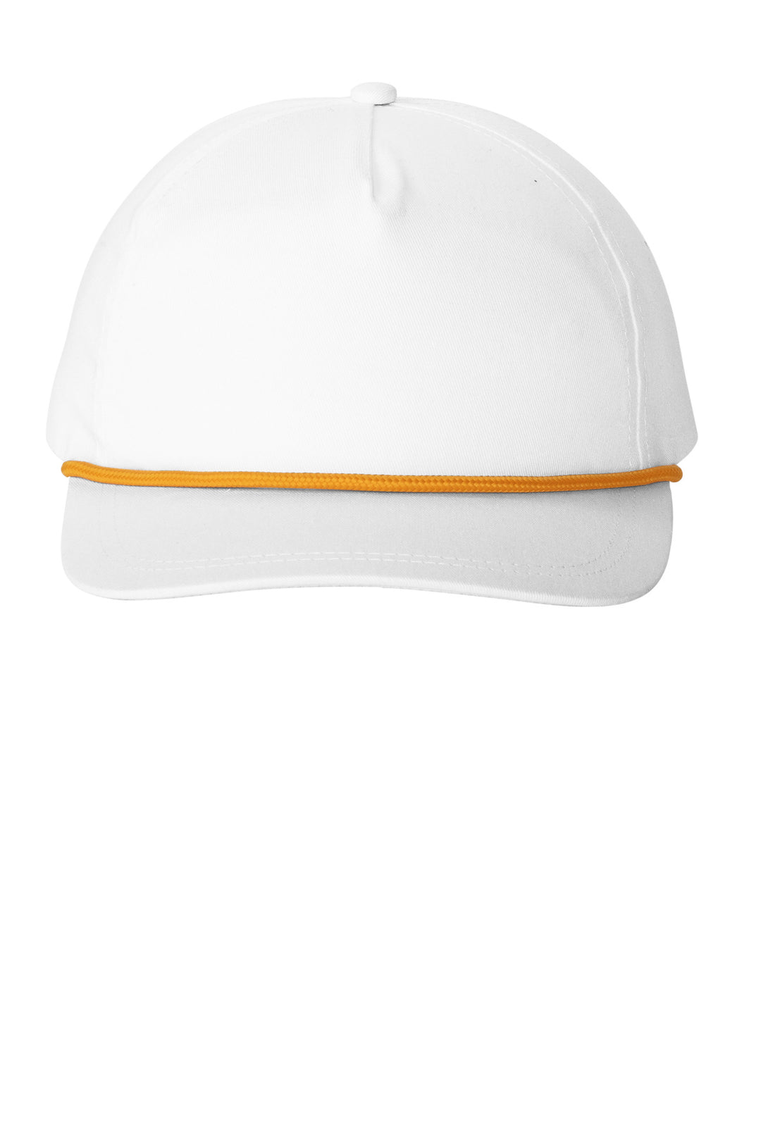 Port Authority Snapback Five-Panel Rope Cap C962 — White/ Athletic Gold — front