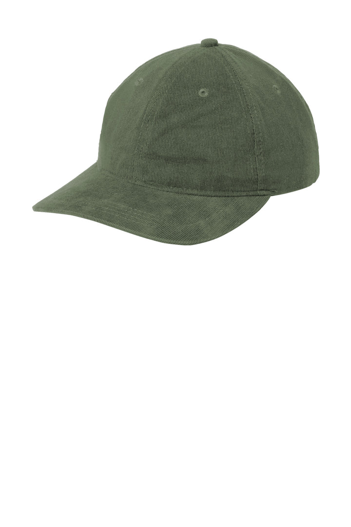Port Authority Light Corduroy Dad Cap C973 — Olive Green — front