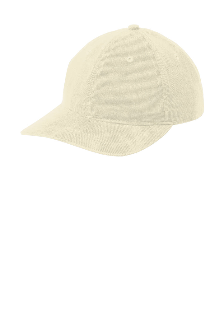 Port Authority Light Corduroy Dad Cap C973 — Stone — front