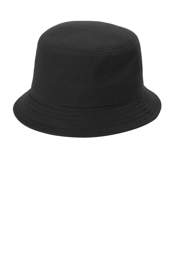 Port Authority Twill Short Brim Bucket Hat C976 — Black — front