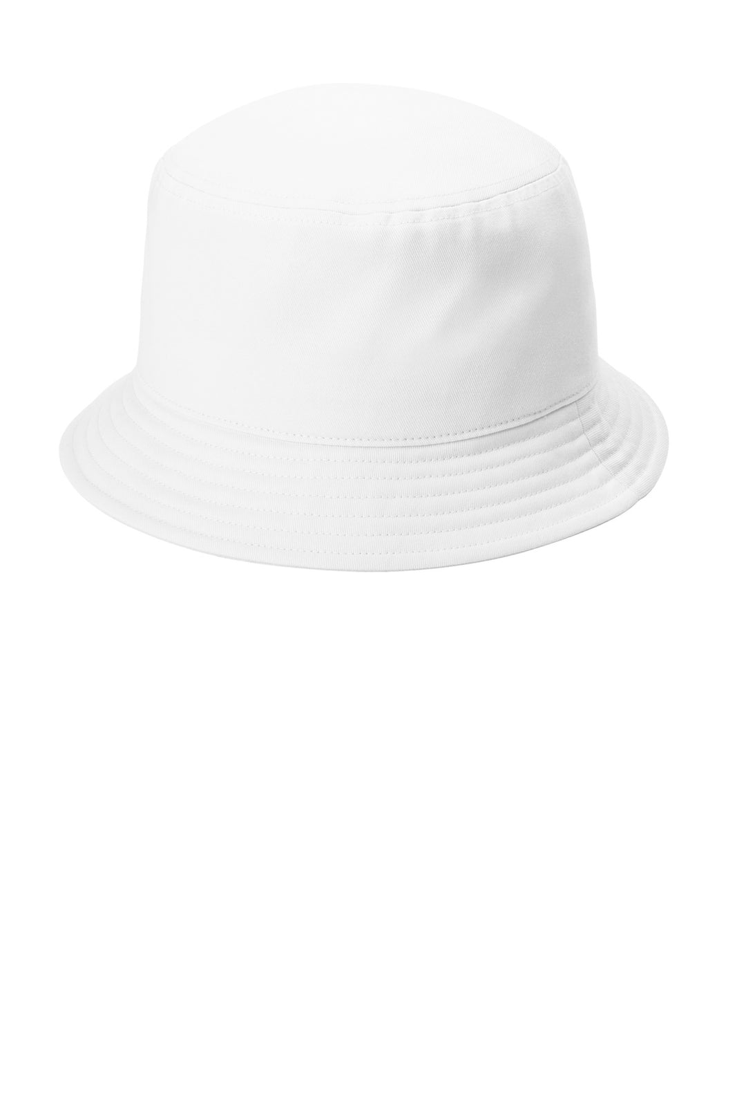 Port Authority Twill Short Brim Bucket Hat C976 — White — front