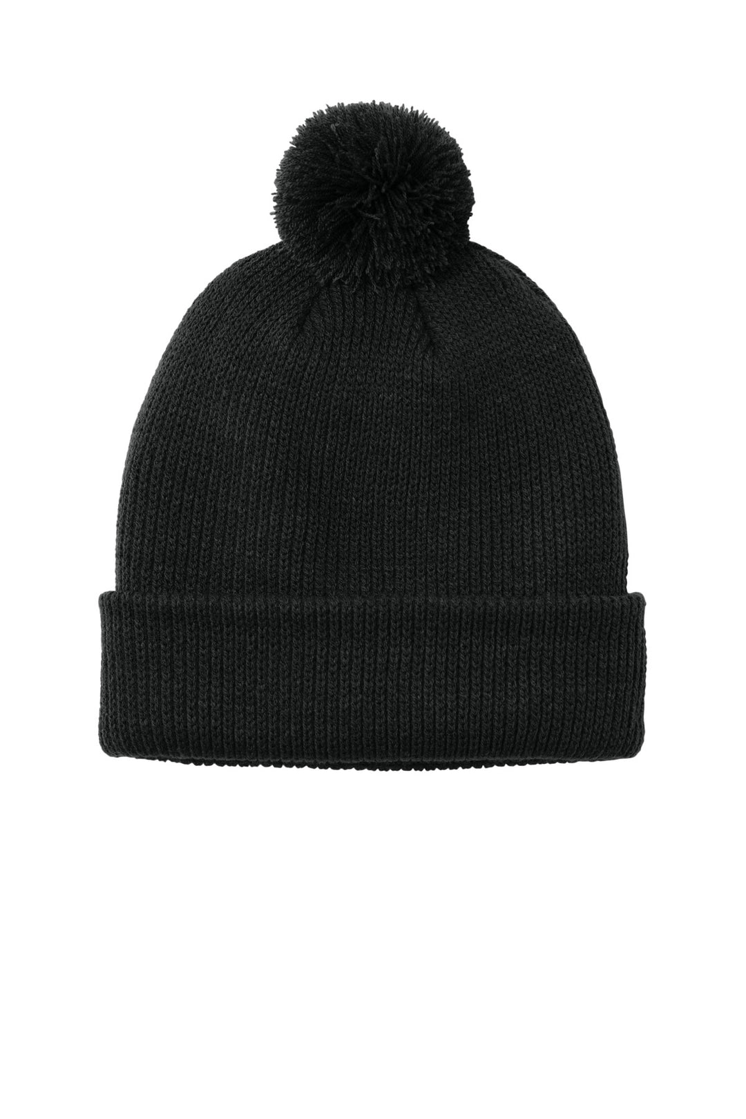 Port Authority Cozy Pom Beanie C978 — Deep Black — front