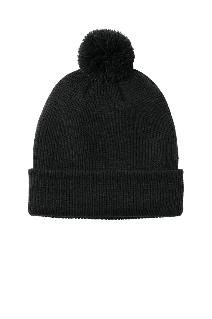 Port Authority Cozy Pom Beanie C978 — Deep Black — front