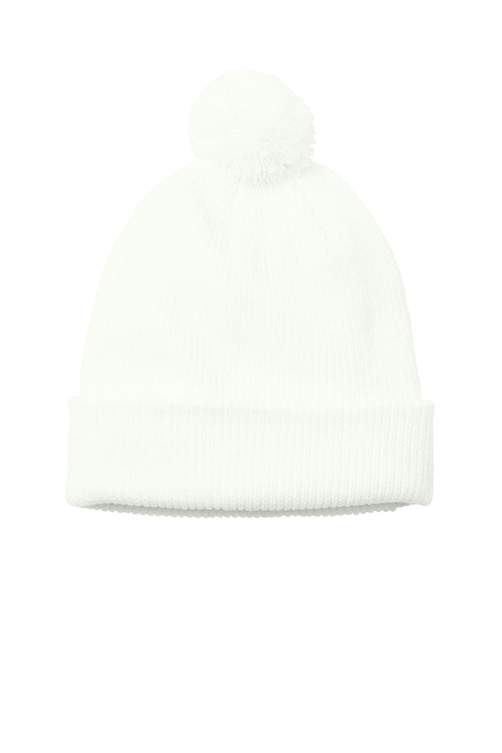 Port Authority Cozy Pom Beanie C978 — Marshmallow — front