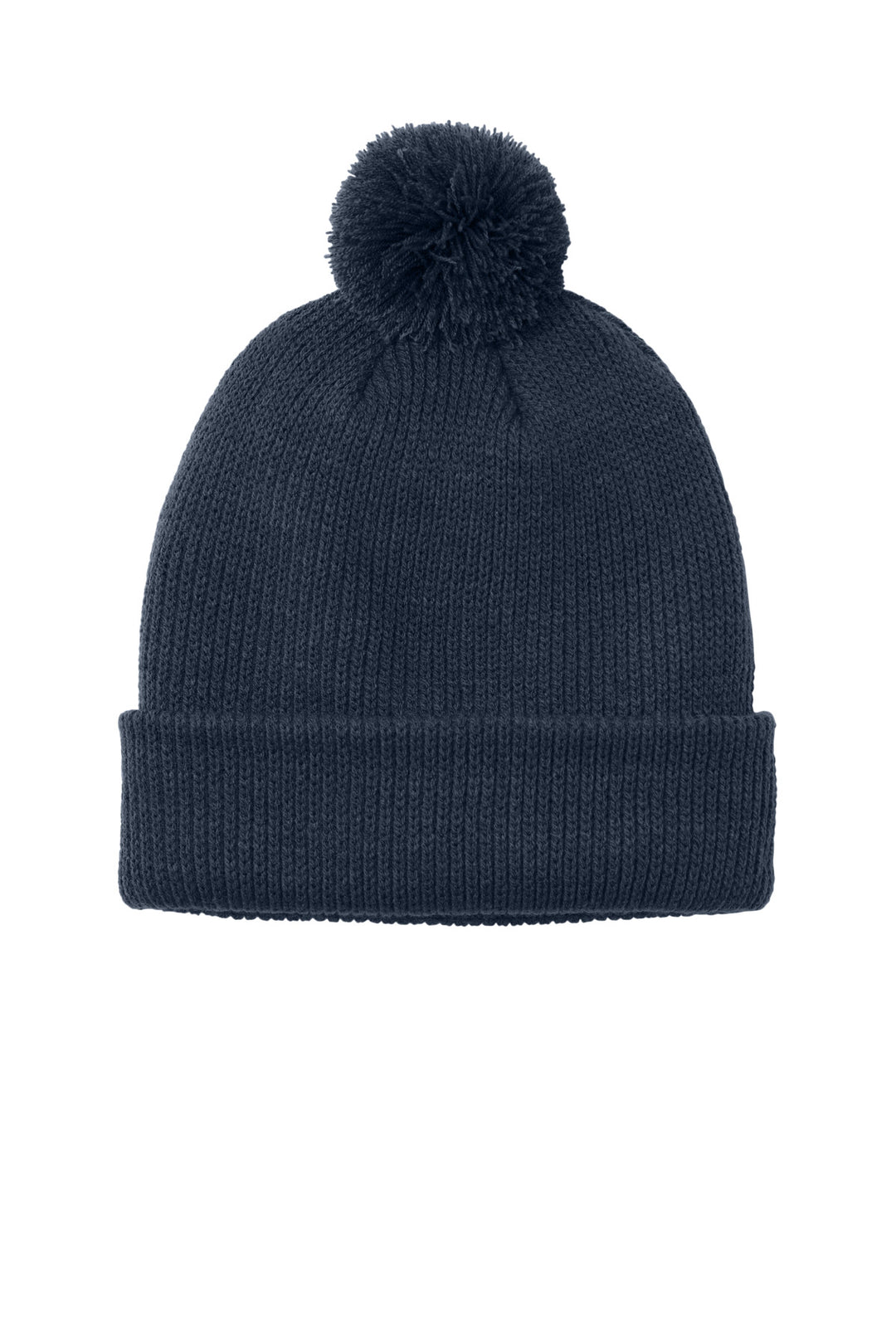 Port Authority Cozy Pom Beanie C978 — River Blue Navy — front