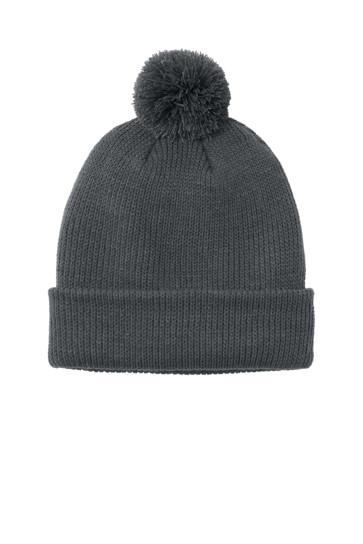 Port Authority Cozy Pom Beanie C978 — Storm Grey — front