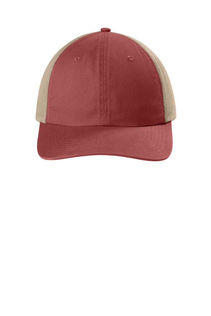 Comfort Colors Sunwashed Trucker Cap CCST0 — Crimson — front