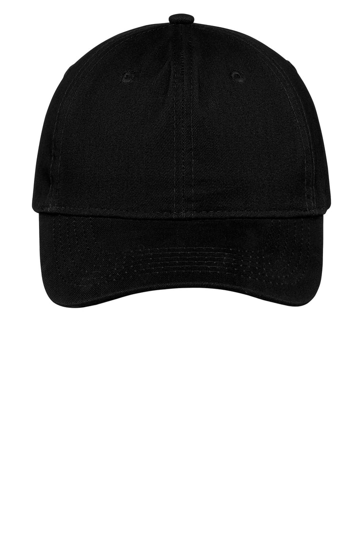 Port Authority Brushed Twill Low Profile Cap.  CP77 — Black — front