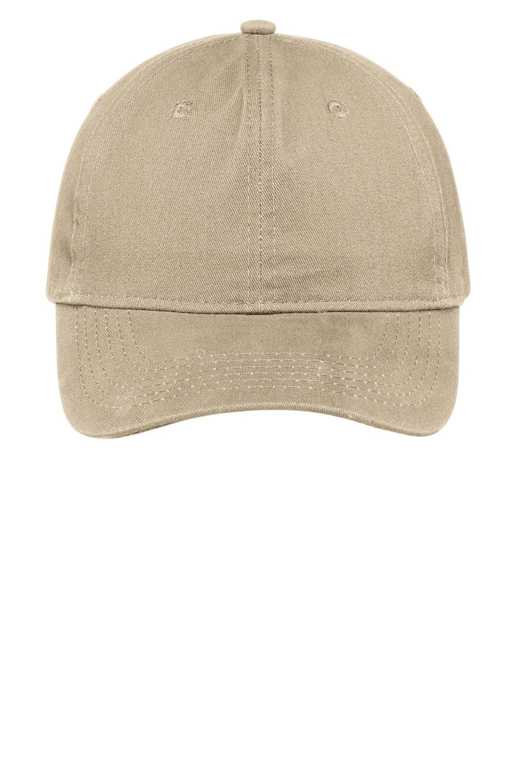 Port Authority Brushed Twill Low Profile Cap.  CP77 — Khaki — front
