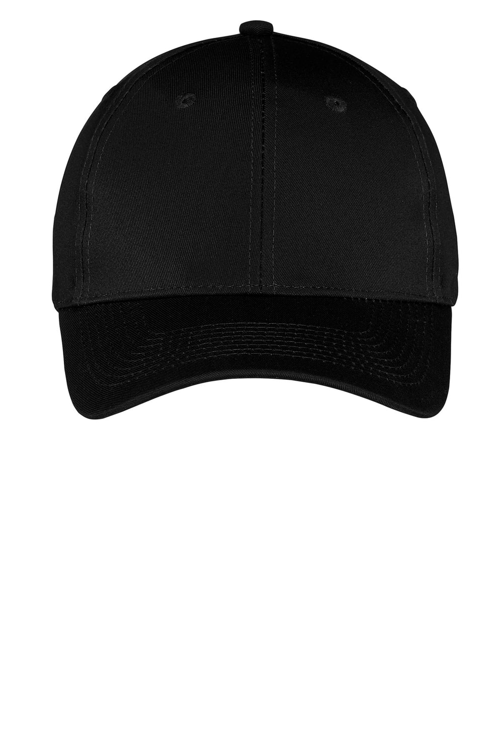 Port Authority Six-Panel Twill Cap.  CP80 — Black — front