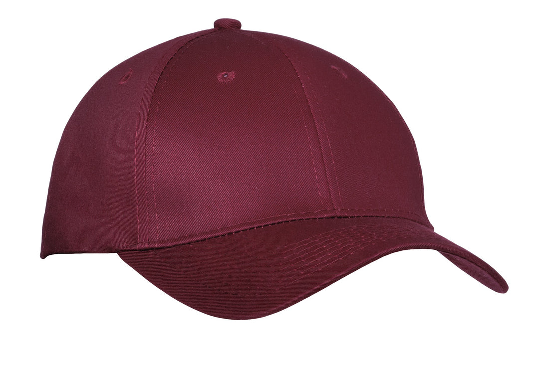 Port Authority Six-Panel Twill Cap.  CP80 — Maroon — front