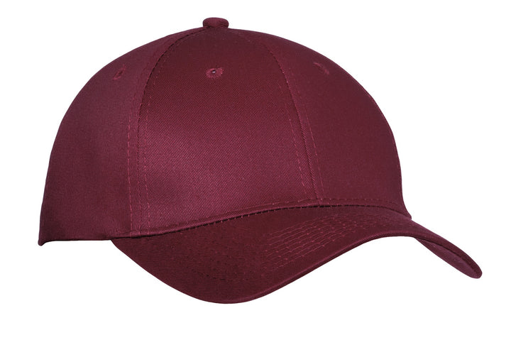 Port Authority Six-Panel Twill Cap.  CP80 — Maroon — front