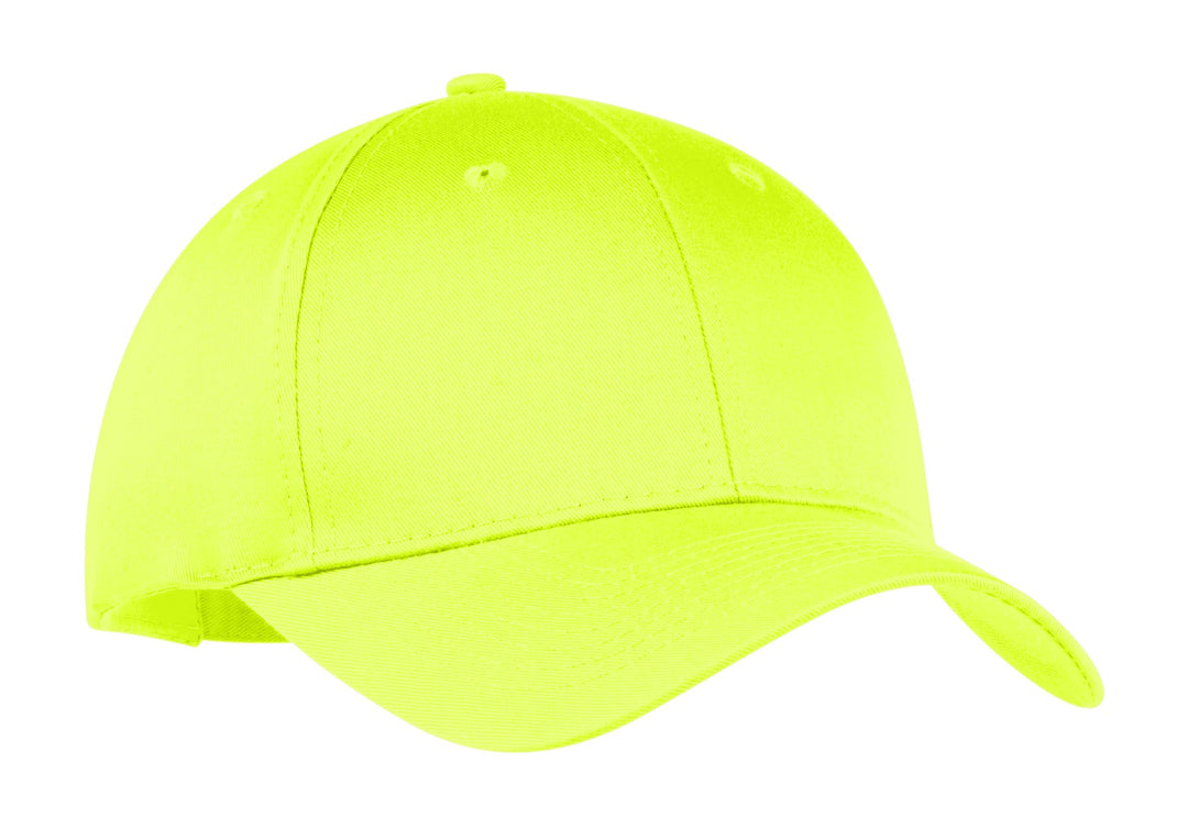 Port Authority Six-Panel Twill Cap.  CP80 — Neon Yellow — front