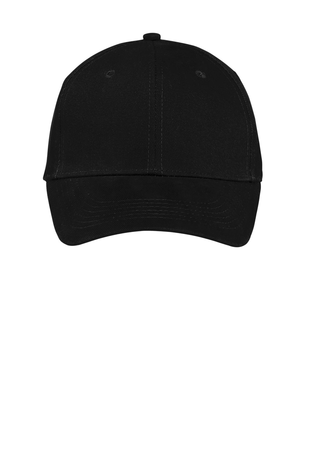 Port Authority Brushed Twill Cap.  CP82 — Black — front