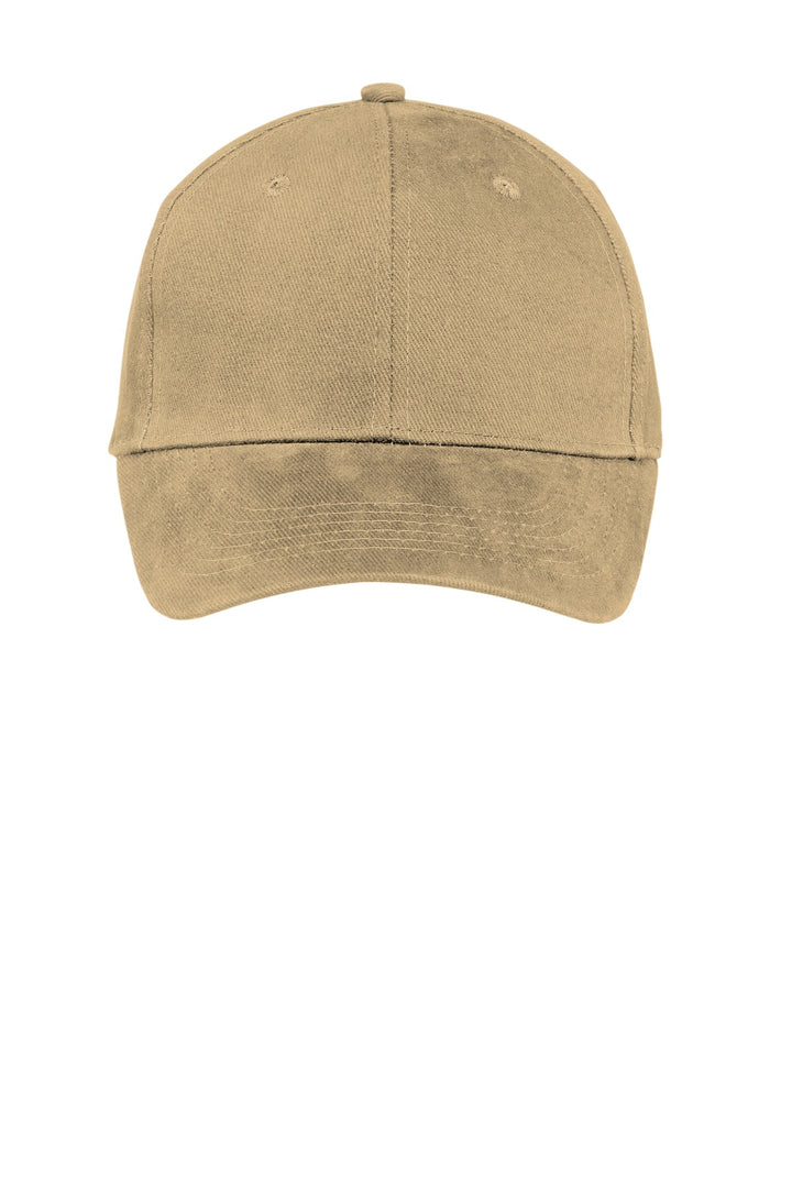 Port Authority Brushed Twill Cap.  CP82 — Khaki — front