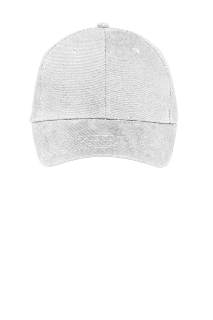 Port Authority Brushed Twill Cap.  CP82 — White — front