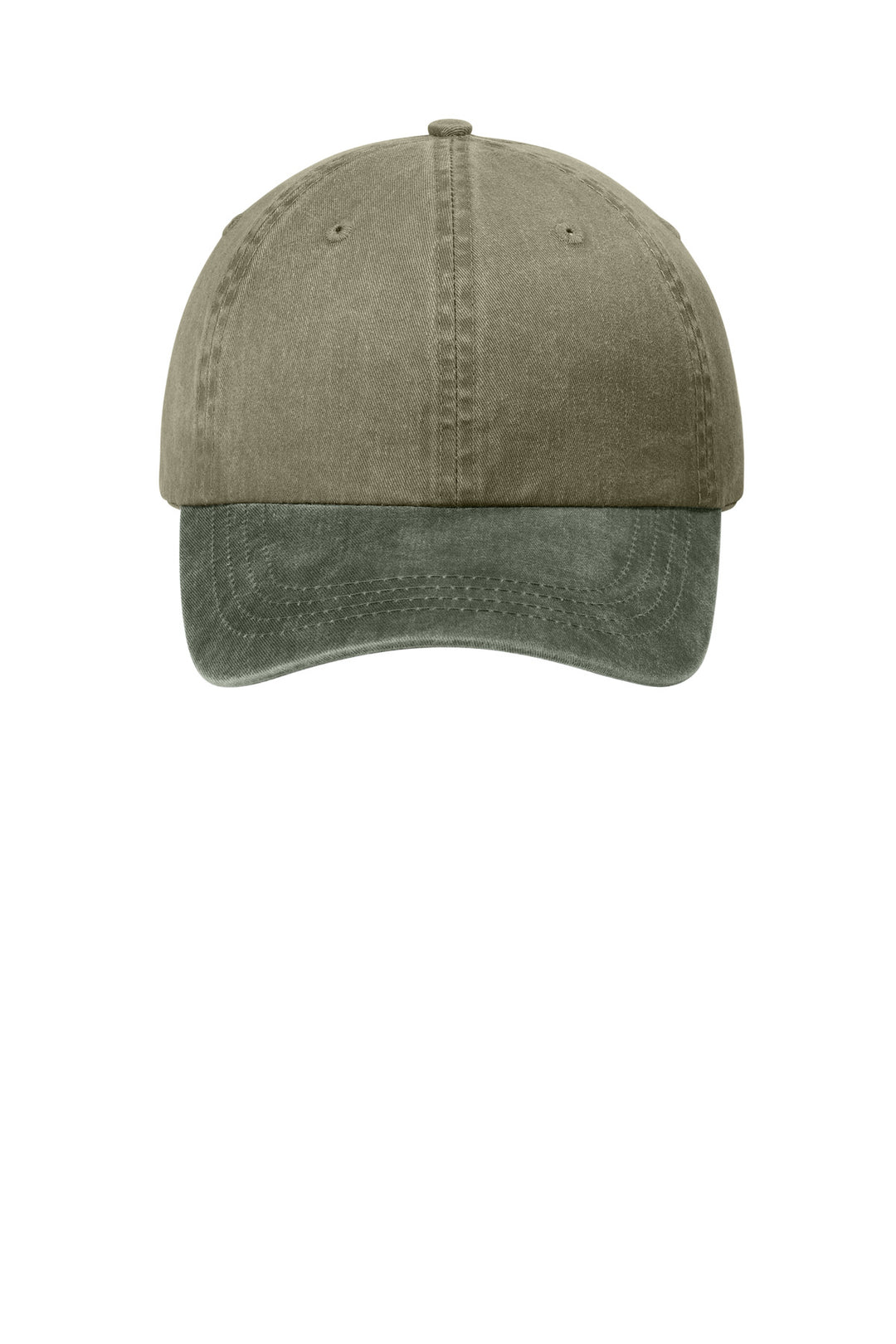 Port Authority Two-Tone Pigment-Dyed Cap.  CP83 — Khaki/ Hunter — front