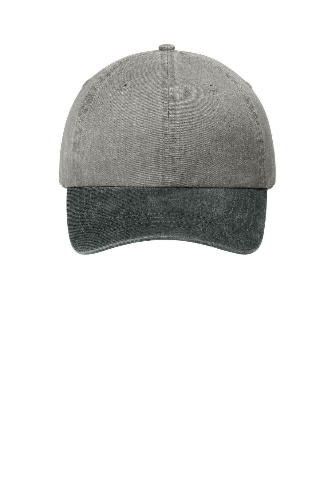 Port Authority Two-Tone Pigment-Dyed Cap.  CP83 — Pebble/ Black — front