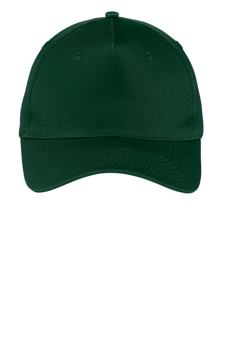 Port Authority Five-Panel Twill Cap.  CP86 — Hunter — front