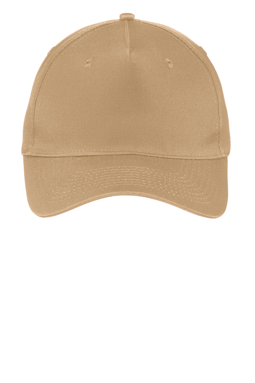 Port Authority Five-Panel Twill Cap.  CP86 — Khaki — front