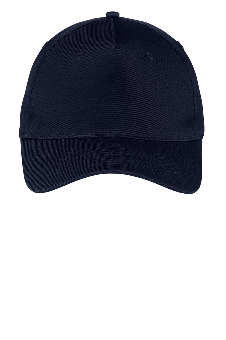 Port Authority Five-Panel Twill Cap.  CP86 — Navy — front