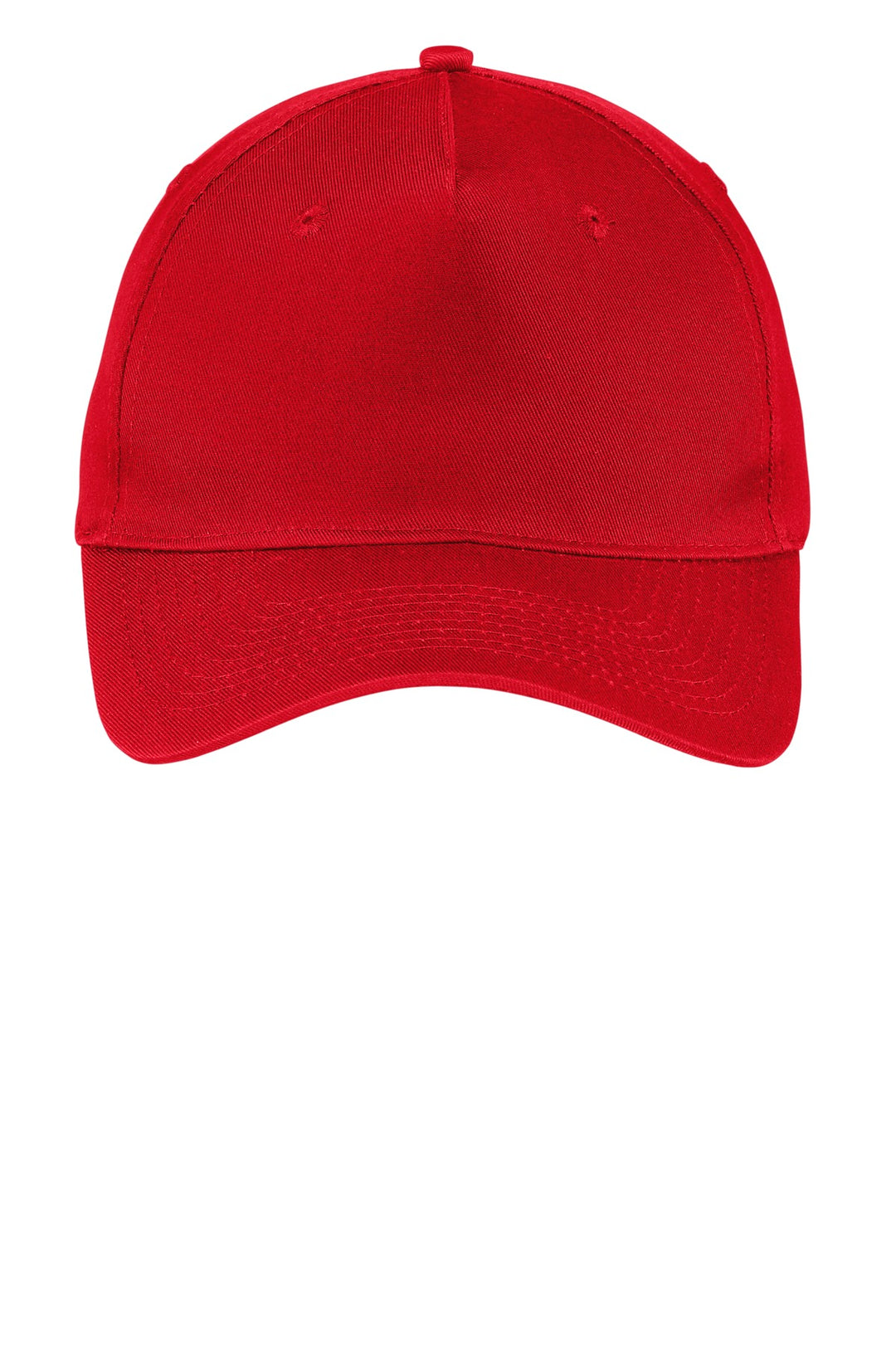 Port Authority Five-Panel Twill Cap.  CP86 — Red — front