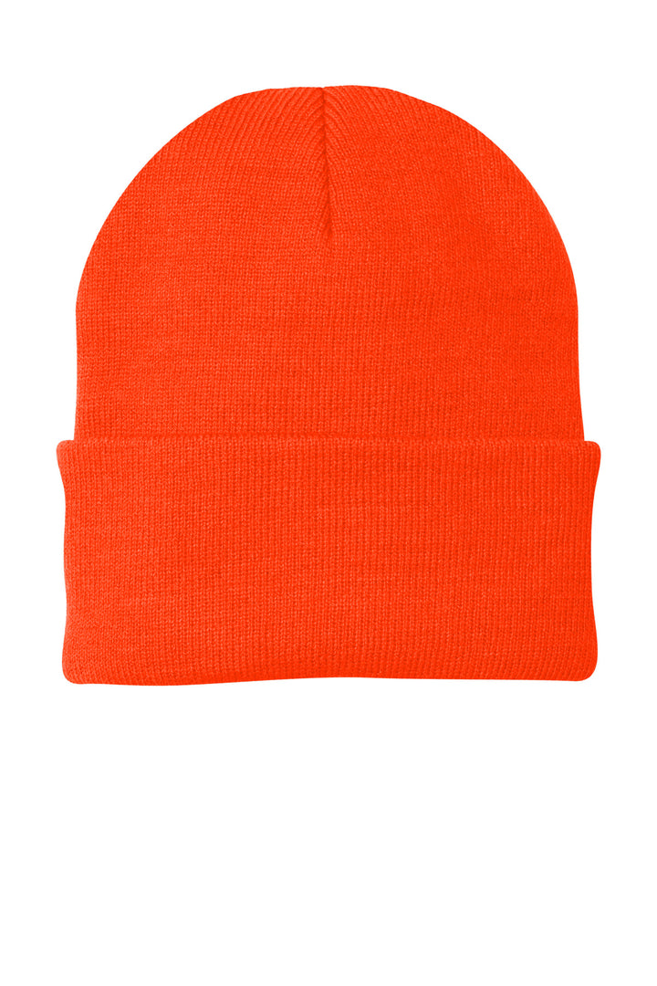 Port Authority Knit Cap.  CP90 — Athletic Orange — front