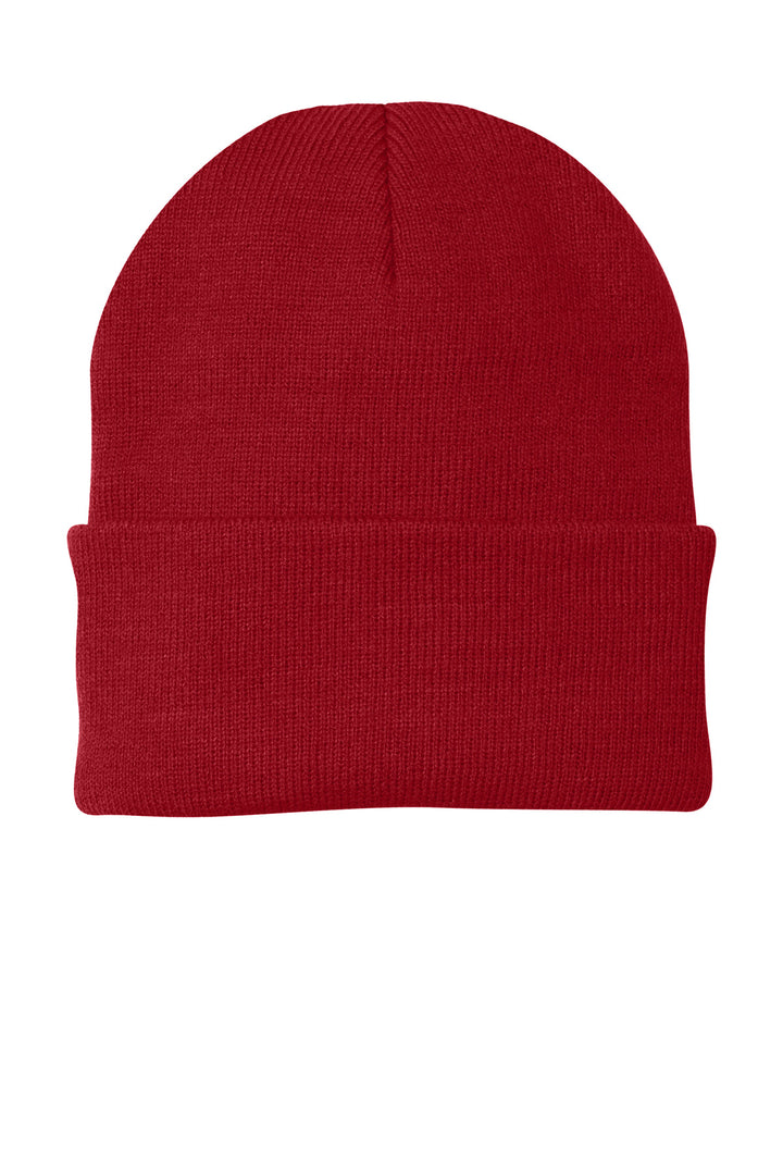 Port Authority Knit Cap.  CP90 — Athletic Red — front