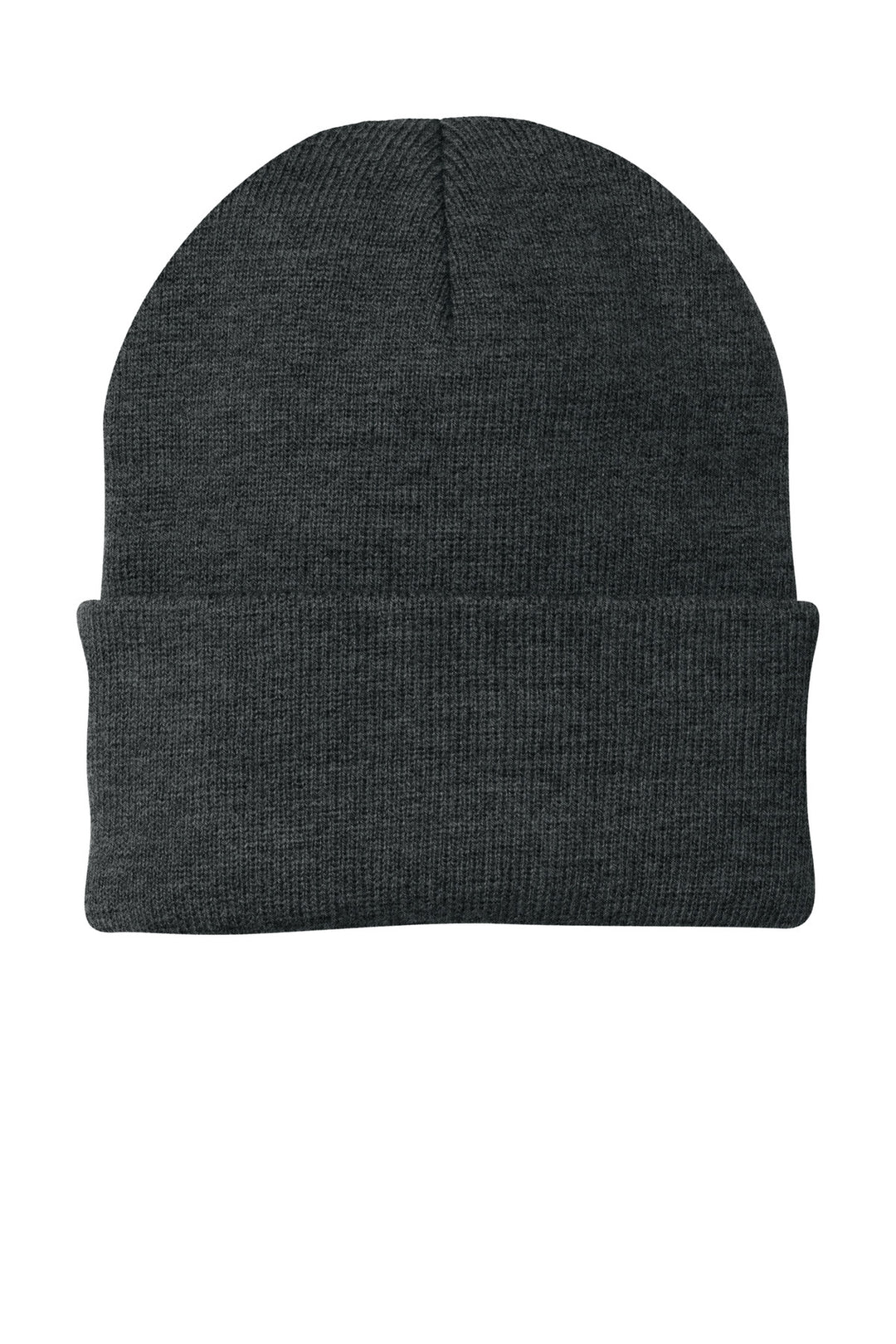 Port Authority Knit Cap.  CP90 — Charcoal Heather — front