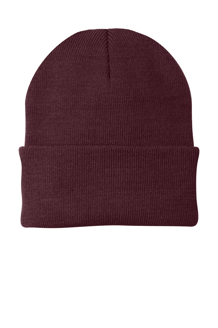 Port Authority Knit Cap.  CP90 — Maroon — front