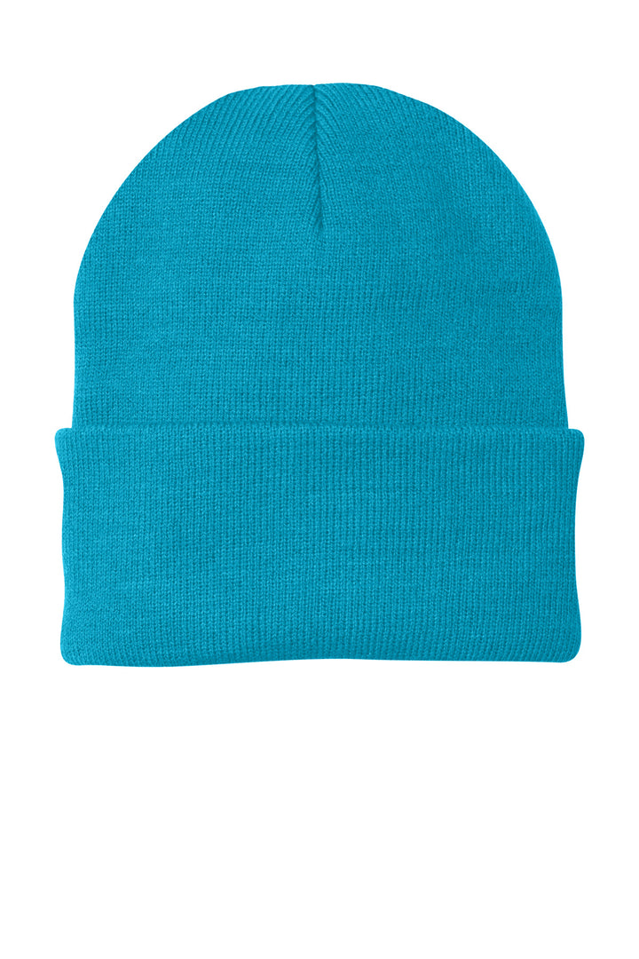 Port Authority Knit Cap.  CP90 — Neon Blue — front