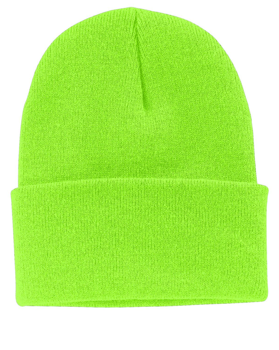 Port Authority Knit Cap.  CP90 — Neon Green — front