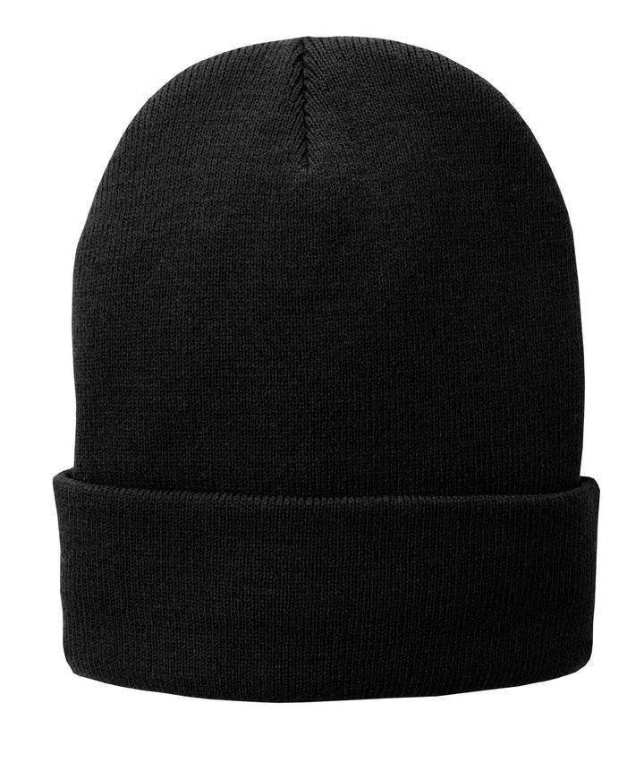 Port Authority Fleece-Lined Knit Cap. CP90L — Black — front