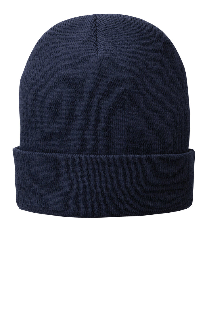 Port Authority Fleece-Lined Knit Cap. CP90L — Navy — front
