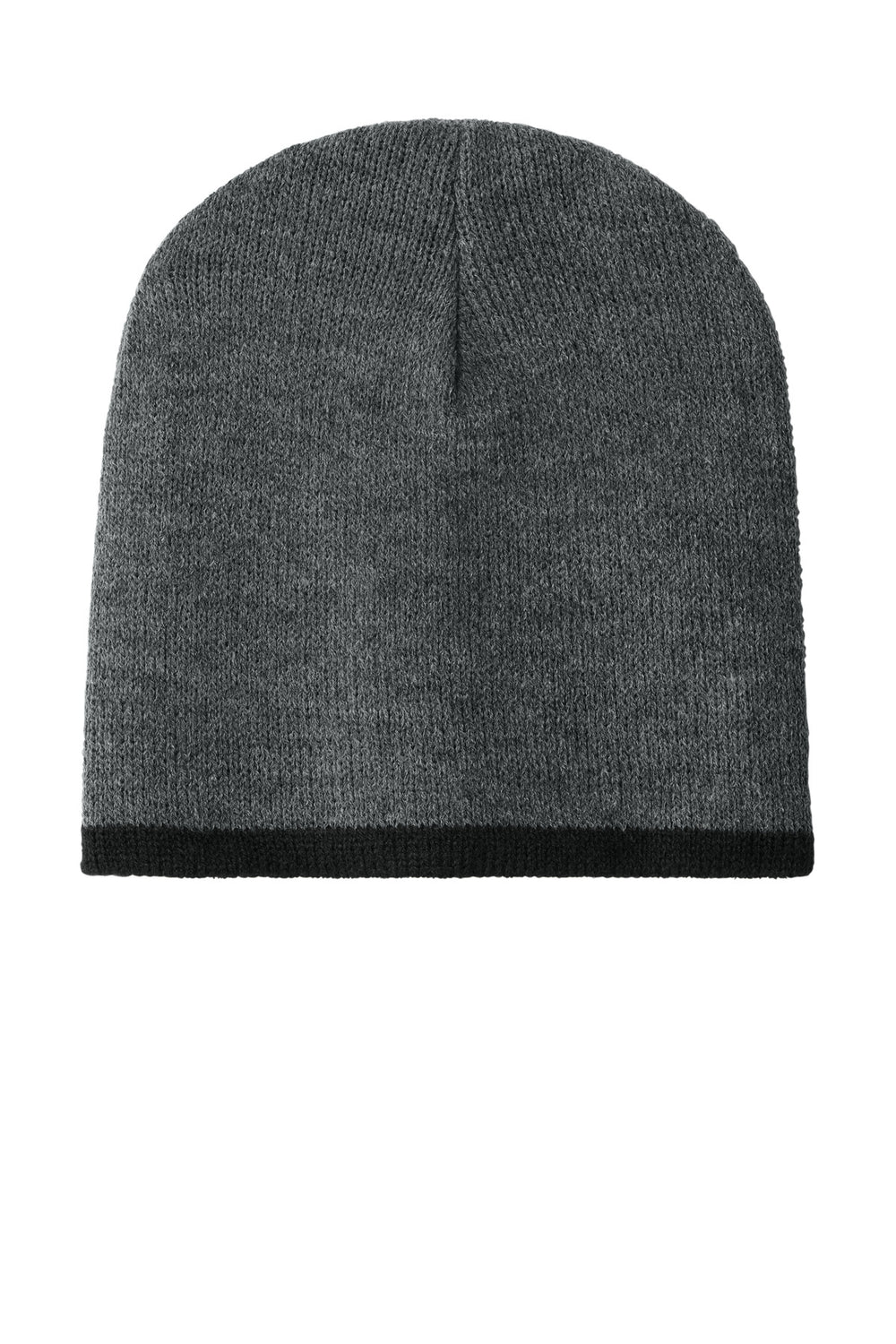 Port Authority Beanie Cap.  CP91 — Athletic Oxford/ Black — front