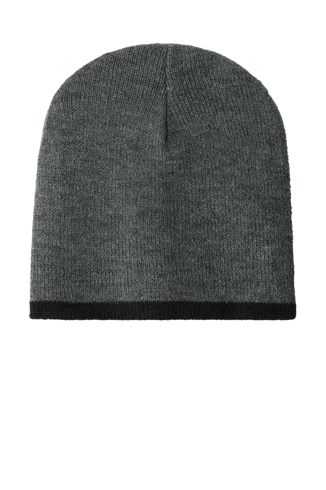 Port Authority Beanie Cap.  CP91 — Athletic Oxford/ Black — front